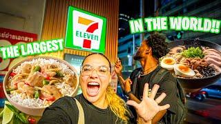 Worlds BIGGEST 7-ELEVEN In BANGKOK THAILAND Full Tour & EATING