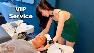 ASMR Full Service at the Vietnamese VIP Barbershop Neck Head Leg Massage Ear Cleaning Shampoo
