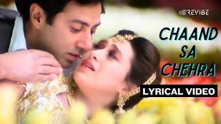 Chaand Sa Chehra Official Lyric Video  Kumar SanuAlka Yagnik  Sunny Deol Karisma Kapoor  Ajay