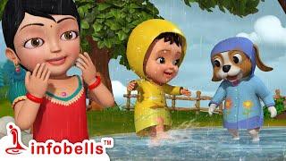 వర్షం పడుతోంది వర్షం పడుతోంది - Rainy Day Fun  Telugu Rhymes & Cartoons  Infobells