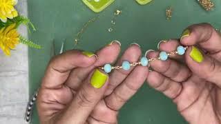Brazalete personalizado con cristales y perlas