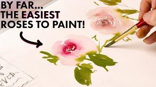 The EASIEST Way to Paint Watercolor Roses SIX PERSPECTIVES