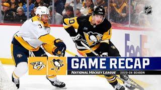 Predators @ Penguins 415  NHL Highlights 2024