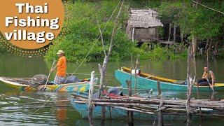 Life in Thai Fishing Village Phang Nga Thailand making shrimp paste ชีวิตในหมู่บ้านชาวประมงไทย