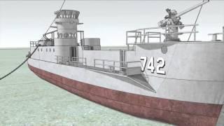 HTMS Sattakut wreck 3D animation