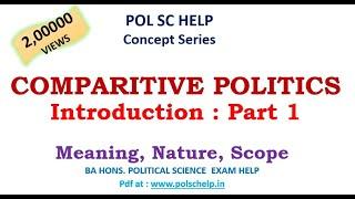 COMPARATIVE POLITICS Meaning Nature Scope