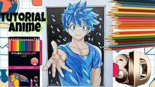  COMO DIBUJAR ANIME FÁCIL  PASO A PASO  dibujo anime en 3D  how to draw anime  drawing anime 3D