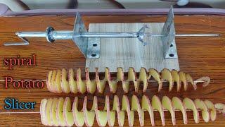 How to make spiral Potato cutter   Diy spiral Potato Slicer