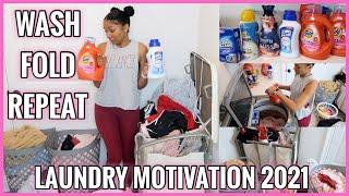 EXTREME LAUNDRY MOTIVATION 2021  ALL DAY LAUNDRY ROUTINE  WASH FOLD REPEAT  CLEANING MOTIVATION 