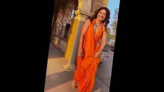 Aarti Nagpal latest Instagram Video in Orange Saree