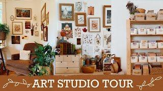 Art Studio Tour - natural boho cottage cozy art studio