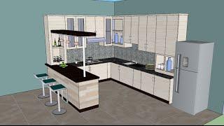 Sketchup tutorial interior design  Kitchen 