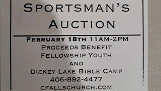 4th annual sportsmens auction. Fellowship church.