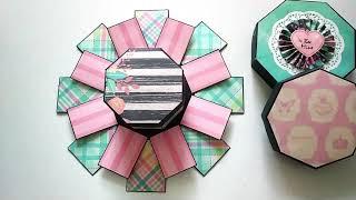 Octagonal Explosion Box Tutorial  Hexagonal Explosion Box Ideas  Octagon Box  Valentine Day Gifts