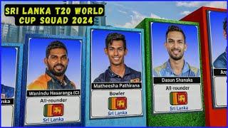 Sri Lanka T20 world cup Squad 2024  3D Comparison