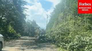 Footage Shows Debris Left In The Wake Of Hurricane Helene In Lake Lure North Carolina