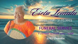 Funeral Service - Eseta Lemalu  Tuesday 13 June 2023