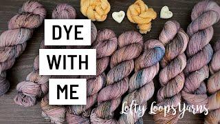 Dye with Me Cozy Hovel  Lofty Loops Yarns  Hand Dyed Yarn  Speckled Yarn Dyeing  ASMR