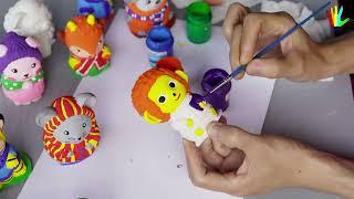 How to Color a Cute Monkey Plaster Statue with watercolor - Crafting with Bee Art