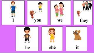Subject pronouns  I you we they he she it  Flashcards with Game