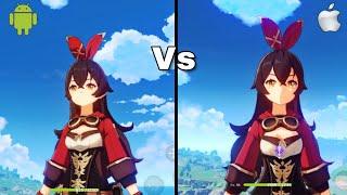 Genshin Impact - Android Vs iOS Max Graphics60FPS I Comparison