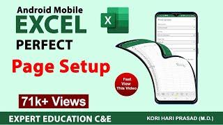 Android Mobile Excel Page setup Settings  Page Setup And Margin  Excel Page Setup In Mobile