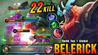22 Kills + MANIAC Belerick Brutal Magic Damage Build - Build Top 1 Global Belerick  MLBB