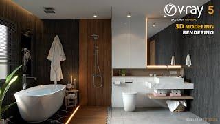 Bathroom interior Design  Vray 5 Sketchup interior  #29