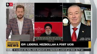 A. CAZACU EXPERT MILITAR DESPRE ORIENTUL MIJLOCIU ȘI ANUNȚUL IDF_Știri B1TV_28 sept. 2024