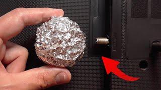 Insert Aluminum Foil into the TV and Unlock all the Channels in the World How To Make a TV Antenna