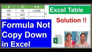 excel table not automatically copying formula down FILL FORMULA IN TABLE TO CREATE CALCULATED COLUM