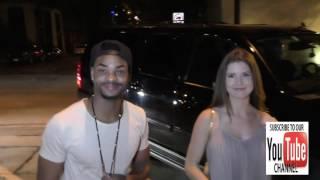 King Bach and Amanda Cerny talk about their new projects outside Craigs Restaurant in West Hollywoo