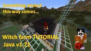 Easy witch farm Minecraft Java 1.21 near max rates 8k redstoneh 2h build build tutorial