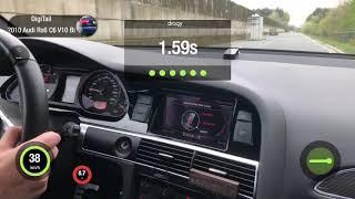 Audi RS6 V10 5.0L 0-100 acceleration test with dragy - GPS.