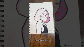 Drawing Spider-Gwen with Posca Markers #shorts #spiderman