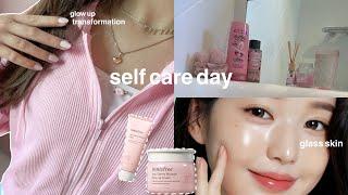 SELF CARE DAY glow up vlog korean glass skin nails & silky hair
