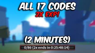 All 17 2x  DOUBLE EXP  Codes In 2 Minutes... Blox Fruits