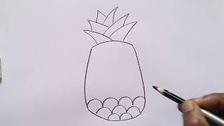 how to draw pineapple drawing easy step by step@aaravdrawingcreative1112