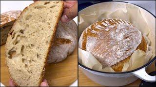 Easy 4-Ingredient Artisan Stye Bread  No-kneading  No Sugar