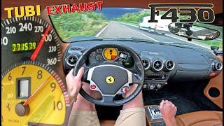 FERRARI F430 *MANUAL* with TUBI EXHAUST sounds INSANE on the AUTOBAHN