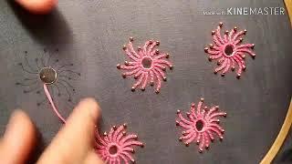 Hand embroidery  all over design with mirror stitch  Sireesha channel