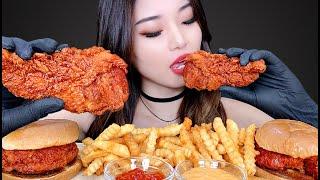 ASMR Mukbang  Hot Fire Chicken and Fries