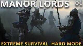 Manor Lords EXTREME Survival - Hard Mode Starting With Nothing In Winter  Part 01