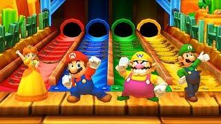 Mario Party Star Rush Minigames - Daisy vs Mario vs Wario vs Luigi