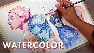 How to Paint Portraits with Just Two Colours  Watercolour Tutorial