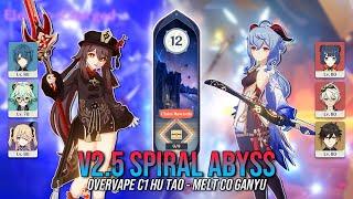 v2.5 Spiral Abyss Floor 12 - Overvape C1 Hu Tao & Melt C0 Ganyu  Genshin Impact AR59