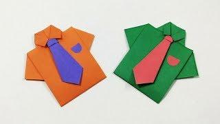 Origami Shirt With Tie  How to Make a Paper Shirt and Tie  Kids Crafts  Craftastic