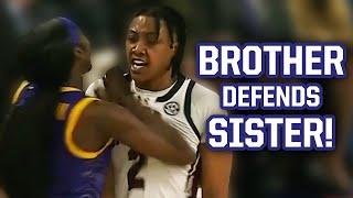 Brother jumps on court to defend sister during LSU vs. South Carolina game a breakdown