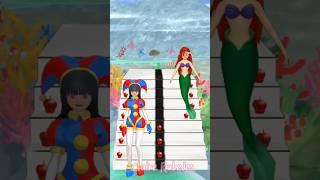 Dance Stairs Race With Mio pomni and ariel  #sakuraschoolsimulator #shorts #trending #viral