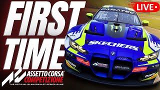 LIVE ACC  PLAYING ASSETTO CORSA COMPETIZIONE FOR THE FIRST TIME EVER  CAREER MODE PART 1